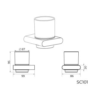 Стакан для ванной комнаты Knotlor SC101C, хром